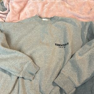 essentials light gray crewneck